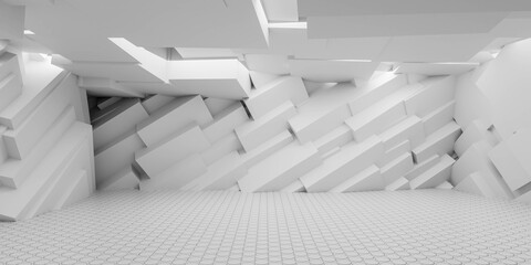 Poster - Abstract Modern Interior with Geometric Textures