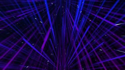 Wall Mural - laser light blue and purple battle 4k loop features blue and red laser light battling from bottom to