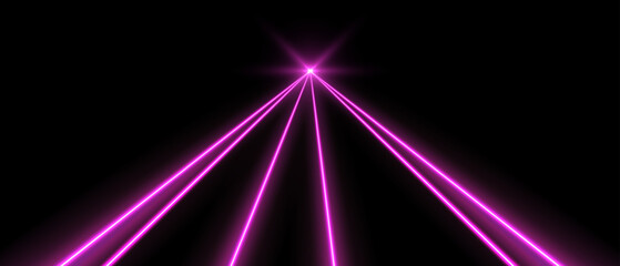 Wall Mural - pink laser beams, concert or nightclub spotlights light effect. lasers in motion, abstract perspecti
