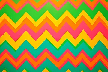 Sticker - Colorful Zigzag Pattern Background