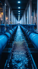 Poster - Modern water management system in factory with pipes