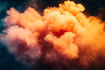 Canvas Print - Stunning Orange Smoke Cloudscape