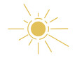 © robu_s - Simple drawing of a yellow sun with radiating lines. Ideal for summer themes, weather icons, energy concepts, sunny days, and nature-related designs. Minimalist modern style