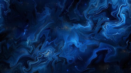 Wall Mural - abstract night sky with swirling blue and black patterns representing cosmic energy and deep space, 