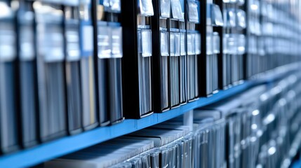Poster - utilizing computers for business analytics, data management, online documents, and databases. concep