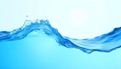 Leinwandbilder - An abstract blue flowing water wave on a light background, representing purity, freshness, and nature. Ideal for liquid concepts in design and advertising