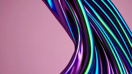 Aufkleber - Iridescent abstract pattern with vibrant colors on pink background, modern art concept