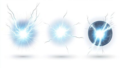 Poster - dramatic lightning effects on white background generative ai