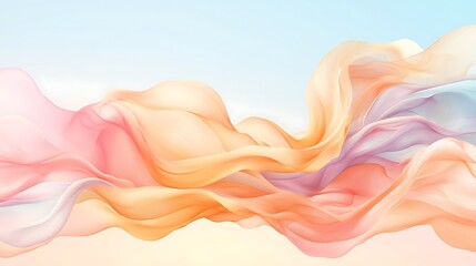 Wall Mural - Abstract fluid movement art pastel colors creating a soft aesthetic atmosphere