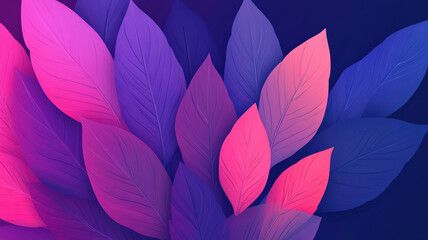 Colorful abstract leaves with gradient effect create vibrant pattern