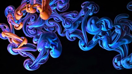 Poster - Colorful abstract swirling waves in motion, digital art concept