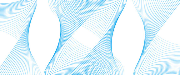 Fototapete - vector abstract background with blue wave of flowing lines digital futuristic waves and lines on a w