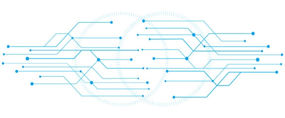 Fototapete - Vector modern hi tech digital technology concept. Abstract internet communication, future science tech design.