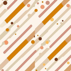 Poster - Abstract Pattern with Diagonal Stripes and Circles in Warm Tones for Modern Design Projects
