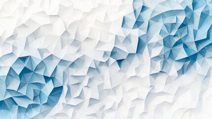 Poster - Abstract blue and white geometric pattern with a textured, layered appearance, evoking a sense of depth and movement.