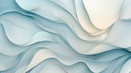 Poster - Abstract textured waves in soft blue and white tones, creating a soothing and modern visual composition.