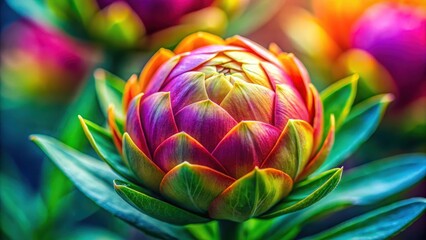 Wall Mural - Vibrant close-up of a blooming botanical bud with bright colors , background, beauty, blooming, blossom, botanical, botany, bright