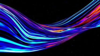 Poster - Colorful light trails on a dark background, abstract motion art concept