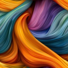 Poster - Vibrant Flowing Waves of Colorful Textures in Abstract Art Form for Modern Design and Creative Projects