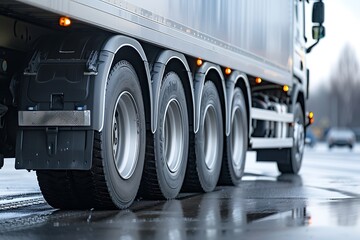 Wall Mural - A close up of a truck wheels