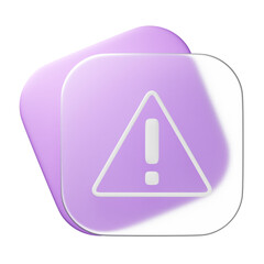 3d alert caution icon