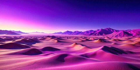 Wall Mural - render of a vibrant purple desert landscape with clear blue sky in the background, desert, landscape, purple,render, clear sky
