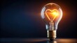© lapeepon - A glowing light bulb with a heart-shaped filament at its core , heart, love,  heart, love, warm, romance, gentle