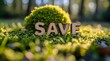 © Denny - Wooden letters spell save on green moss
