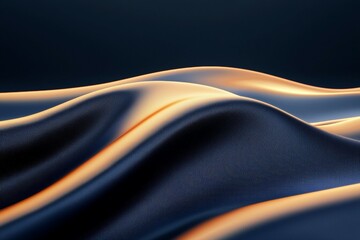 Wall Mural - Smooth silk waves in soft golden light creating elegant flowing patterns