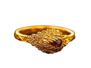 Discover a stunning gold ring with a transparent background ideal for jewelry displays