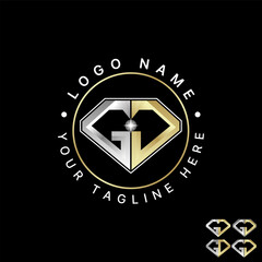 Poster - Logo design graphic concept creative premium vector stock image graphic initial GC GD font pentagon diamond superman to monogram typography jewellery