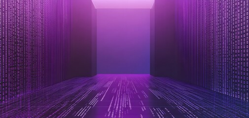 Fototapete - Binary code background, blue color, matrix, with lines creating a futuristic atmosphere, conveying a technological atmosphere