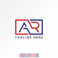 Poster - Logo design graphic concept creative premium vector stock image graphic initial AR font line square cutting trendy art to monogram typography branding