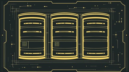 Database Server Drum Memory Flat Icon for Apps and Web