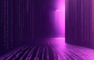 Fototapete - Binary code background, blue color, matrix, with lines creating a futuristic atmosphere, conveying a technological atmosphere