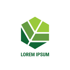 Poster - simple hexagonal leaf design logo