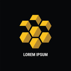 Leinwandbilder - simple honeycomb design logo with 3 arrows up to the right