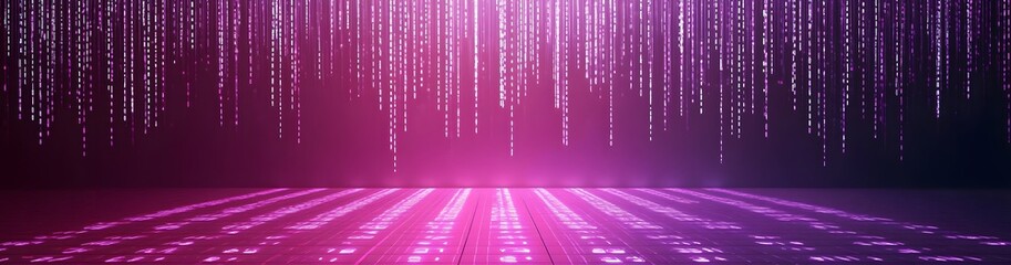 Fototapete - Binary code background, blue color, matrix, with lines creating a futuristic atmosphere, conveying a technological atmosphere