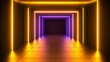 © Husniah - Neon Lights Illuminate a Modern Corridor