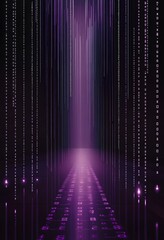 Fototapete - Binary code background, blue color, matrix, with lines creating a futuristic atmosphere, conveying a technological atmosphere