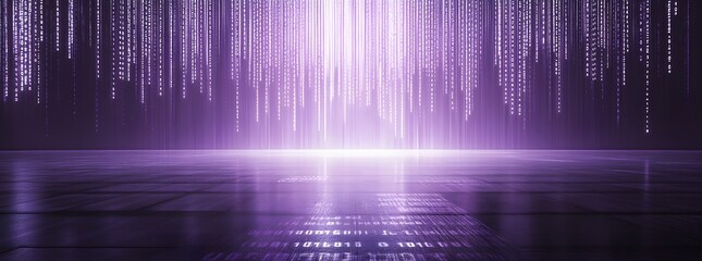 Fototapete - Binary code background, blue color, matrix, with lines creating a futuristic atmosphere, conveying a technological atmosphere