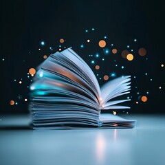 Poster - artistic composition of information data documentation, glowing file structures, organized digital stacks, fluid energy lines, modern aesthetic, elegant lighting, smooth textures, symbolic order,