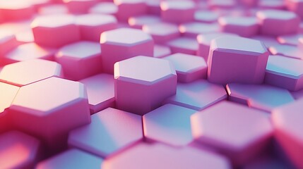 Poster - Abstract pink and purple hexagonal pattern background.