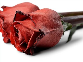Wall Mural - A single red rose with water droplets on it