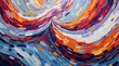 © Tin - Oil painting, vibrant colorful wavy abstract background