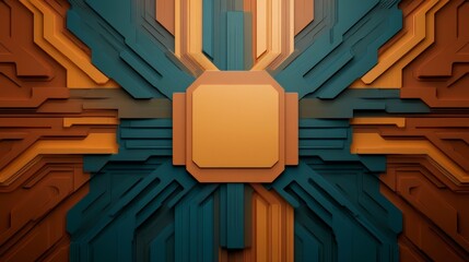 Poster - Abstract 3D Background with Geometric Shapes and Vibrant Color Patterns