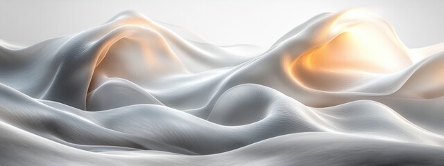 Leinwandbilder - Minimalist Abstract Wave Design Smooth Curves Soft Lighting High Contrast Depth