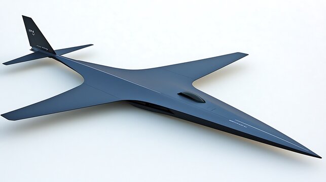A clean and minimalistic rendering of an airplane with straight wings and sharp details, set against a completely white canvas