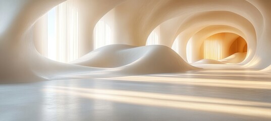 Aufkleber - Minimalist Soft Focus Background Illustration with Cream Gradient and Blurred Texture for Elegant Wall Design