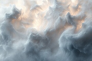 Poster - Abstract Watercolor Background Texture with Soft Grey and White Clouds and Misty Atmosphere